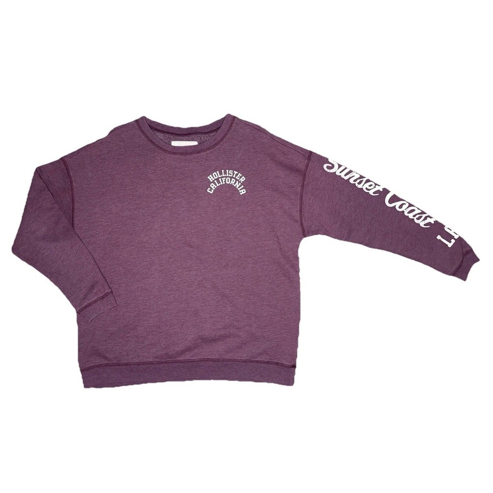 Hollister California Crewneck Sweatshirt Womens MED Maroon Pullover Vintage Y2K